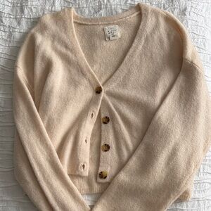 Cream Button-Up Women's Sweater